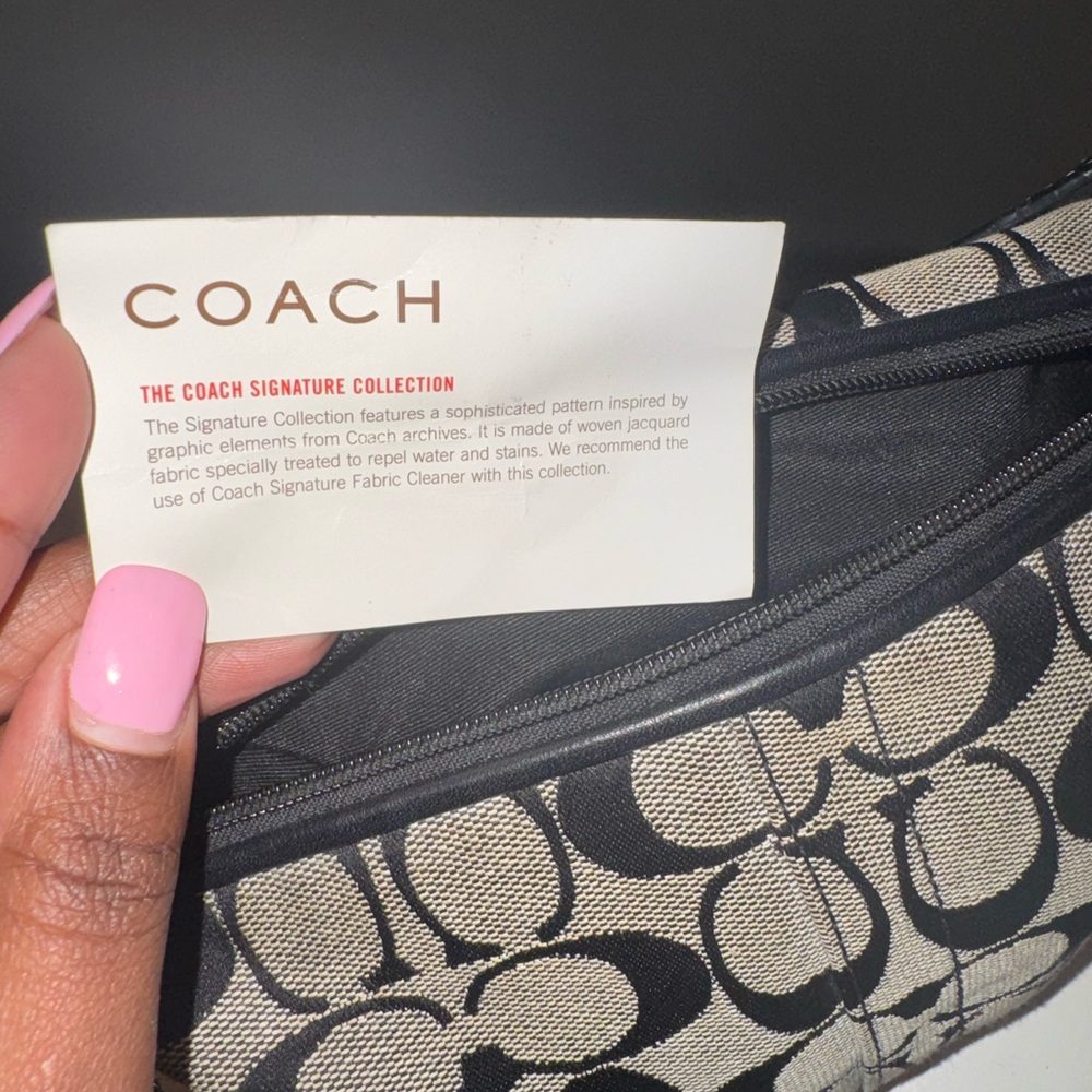 Coach Mini Black and Gray Patterned Shoulder Bag - image 5